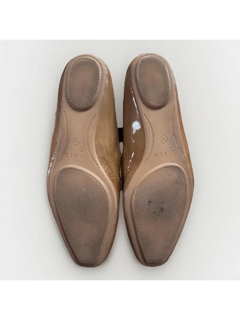 (RC) J. Crew Darby Patent Leather Loafers Cognac Brown 10 M Italy Flats EUC